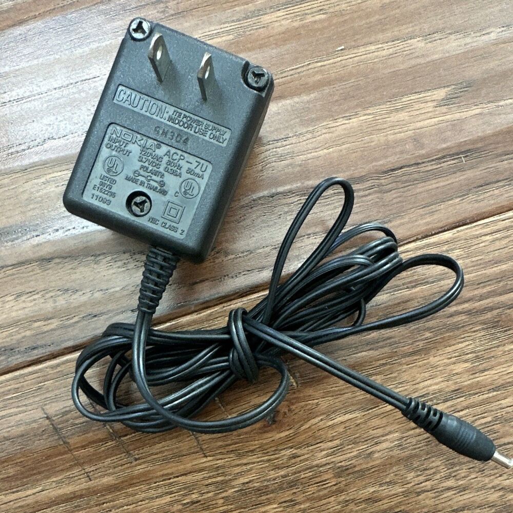 Nokia ACP-7U 3V AC/DC Adapter US 2-Prong to Barrel Plug Power Supply Black